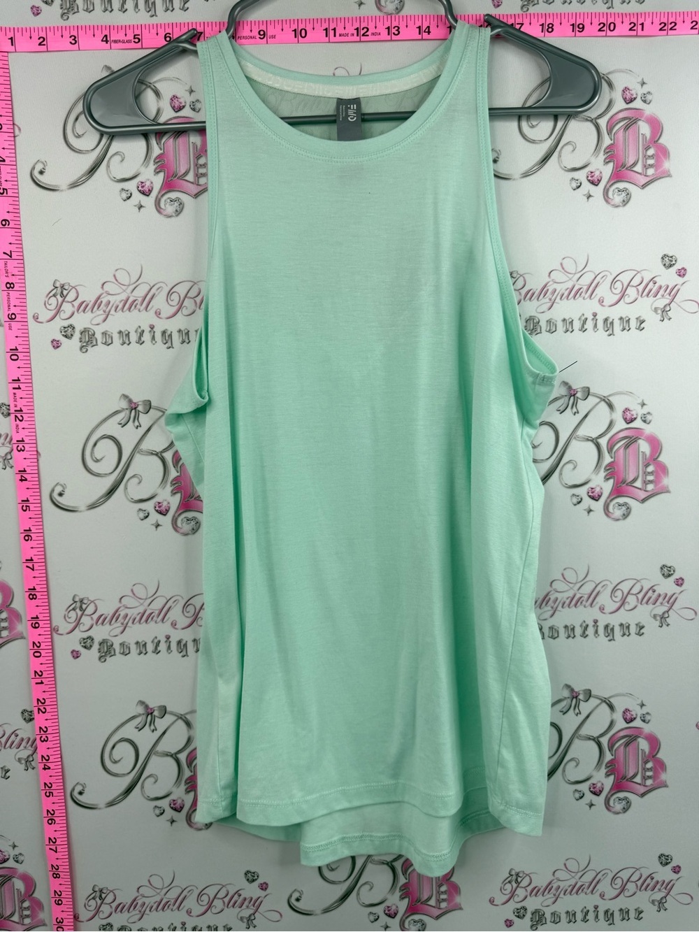 FWD tank top bright light blue aqua Sleeveless Mint Green Tank Top by Pink Rose